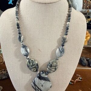 Elegant DTR Zebra Jasper Statement Necklace, Desert Rose Trading